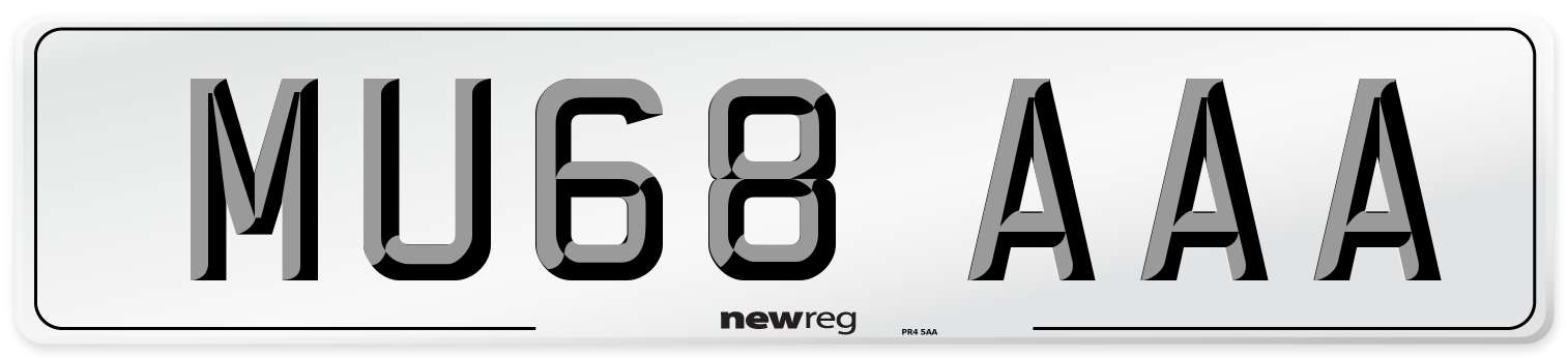 MU68 AAA Number Plate from New Reg